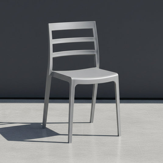 Silla New York, Gris Oscuro, Con espaldar en líneas y diseño minimalista