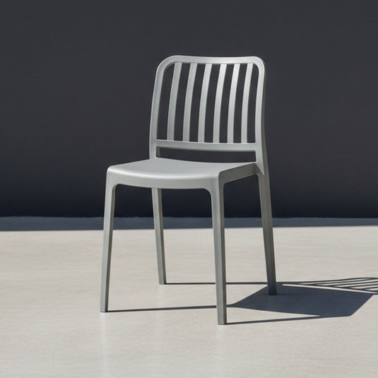 Silla Brooklyn, Gris Oscuro, Con espaldar en rayas y diseño minimalista