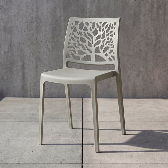 Silla Harlem, Gris Oscuro, Con espaldar en forma de árbol y diseño minimalista