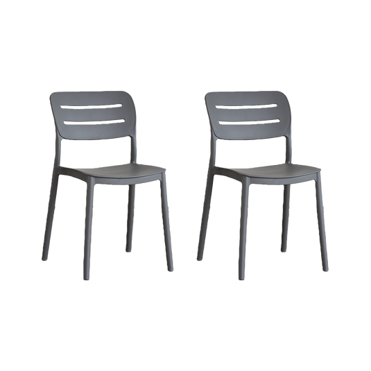 Set de 2 Sillas Harriman, Gris Oscuro, con Medio Espaldar y Diseño Minimalista