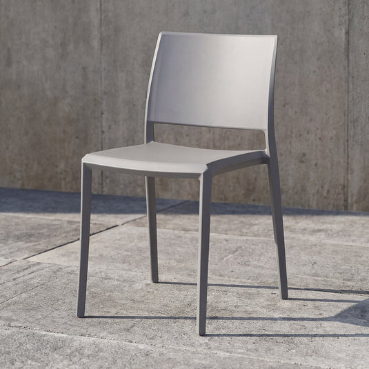 Silla Toledo, Color Gris, con Espaldar Liso y Cuadrado, Diseño Moderno