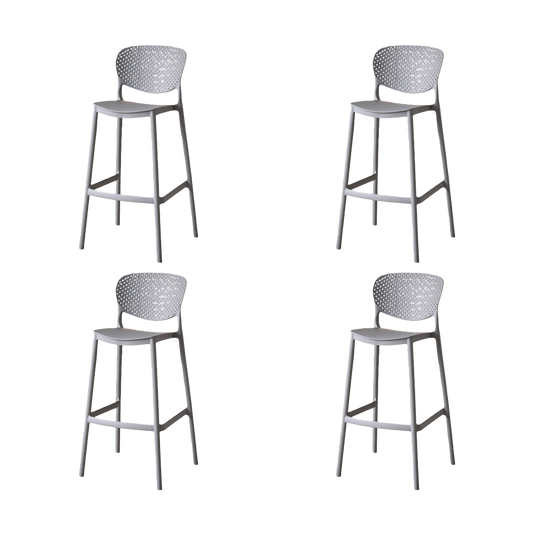 Silla para Bar Río, Color Gris Oscuro, Diseño Moderno X4