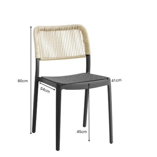 Silla Austin, Color Negro, con Espaldar Tejido