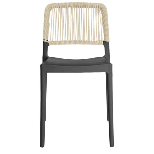 Set de 2 Sillas Houston, Color Negro, con Espaldar Tejido