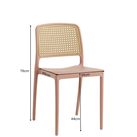 Set de 2 Sillas Texas, Color Terracota y Beige, con Espaldar Transpirable