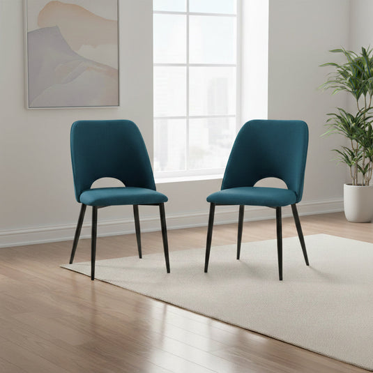 Set de 2 Sillas Urban, Color Azul, con Espaldar y Diseño Moderno