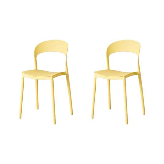 Set de 2 Sillas Patrick, Color Amarillo, con Espaldar y Diseño Moderno