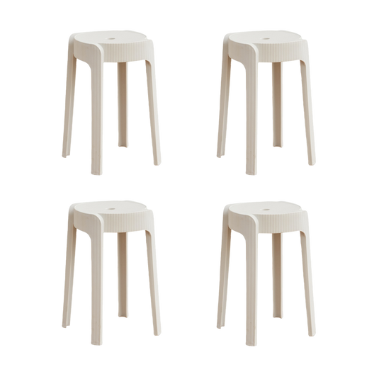Set de 4 Butacos Apilable Maison, Color Blanco, Diseño Moderno
