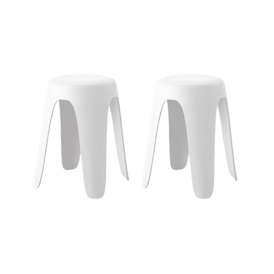 Set de 2 Butacos con Cojín Else, Color Blanco, Diseño Moderno Incluye Cojín