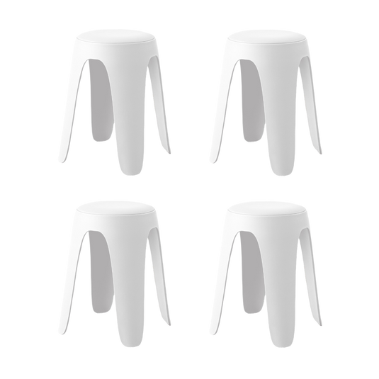 Set de 4 Butacos con Cojín Else, Color Blanco, Diseño Moderno Incluye Cojín