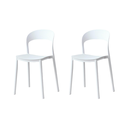 Set de 2 Sillas Patrick, Color Blanco, con Espaldar y Diseño Moderno