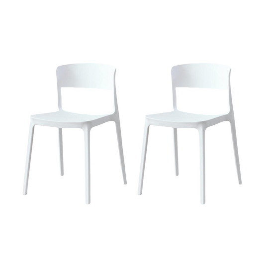 Set de 2 Sillas Mónaco, Color Blanco, con Espaldar y Diseño Moderno