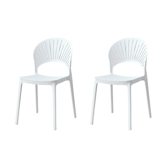 Set de 2 Sillas Paraíso, Color Blanco, con Espaldar y Diseño Moderno