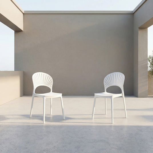 Set de 2 Sillas Paraíso, Color Blanco, con Espaldar y Diseño Moderno