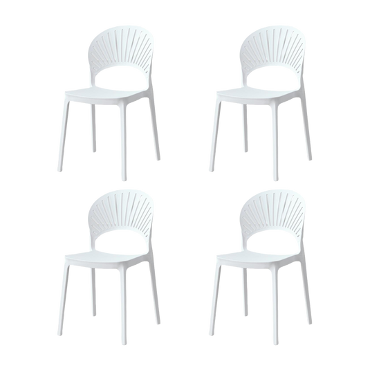 Set de 4 Sillas Paraíso, Color Blanco, con Espaldar y Diseño Moderno