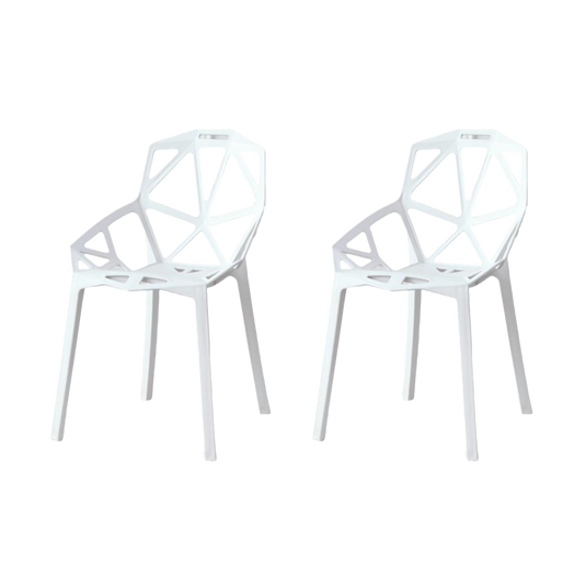 Set de 2 Sillas Roxy, Color Blanco, con Espaldar y Diseño Moderno