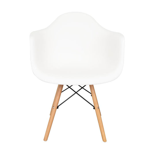 Silla Delia, Color Blanco, Con espaldar y patas en Madera X4