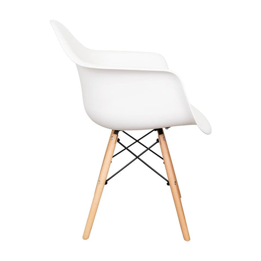 Silla Delia, Color Blanco, Con espaldar y patas en Madera X4