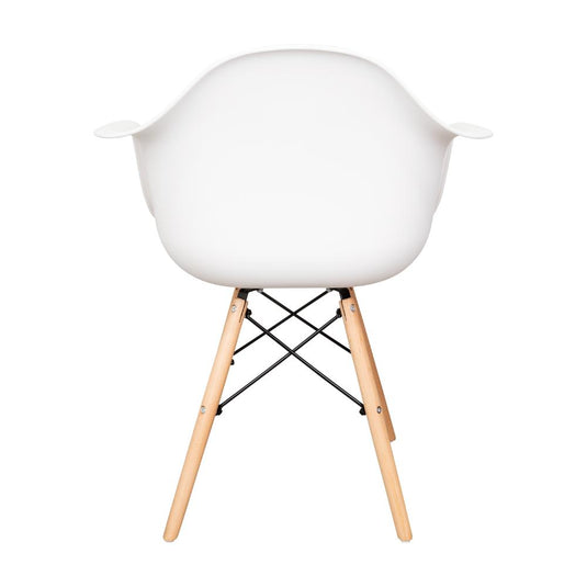 Silla Delia, Color Blanco, Con espaldar y patas en Madera X4