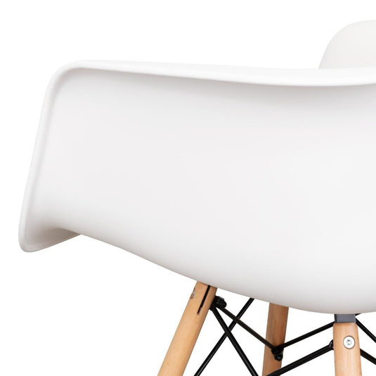 Silla Delia, Color Blanco, Con espaldar y patas en Madera X4