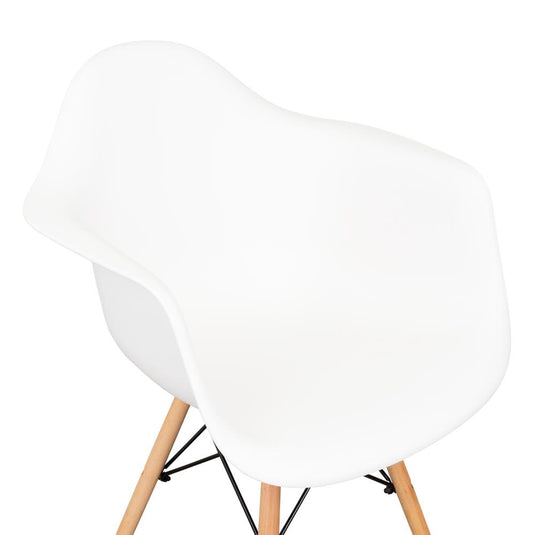 Silla Delia, Color Blanco, Con espaldar y patas en Madera X4