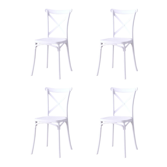 Combo Velum, Incluye una Mesa y 4 Sillas Color Blanco