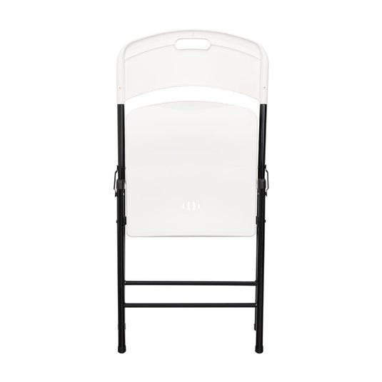 Silla Plegable Dako, Blanco, Espaldar y Asiento en Material Plástico y Patas Metálicas