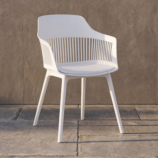 Silla con Cojín Max, Color Blanco, con Espaldar en Rejilla