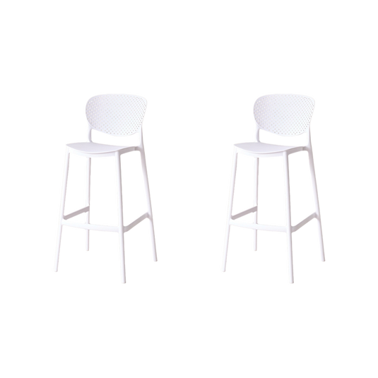 Set de 2 Sillas para Bar Río, Color Blanco, Diseño Moderno