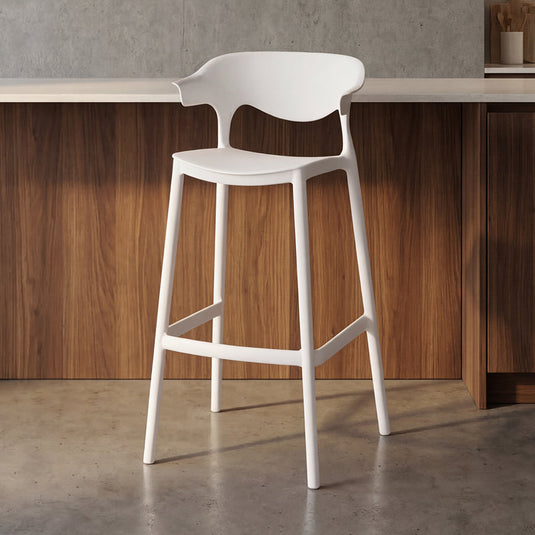 Silla para Bar Elena, Color Blanco, Diseño Moderno