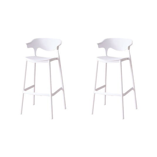 Set de 2 Sillas para Bar Elena, Color Blanco, Diseño Moderno