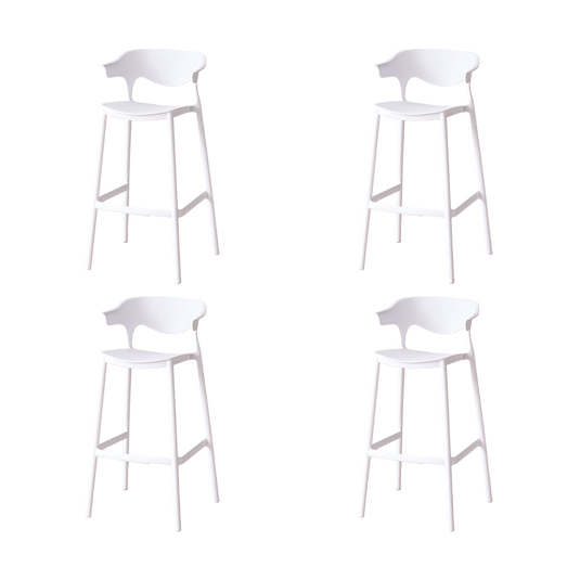 Set de 4 Sillas para Bar Elena, Color Blanco, Diseño Moderno