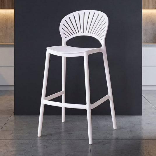 Silla para Bar Paraíso, Color Blanco, Diseño Moderno