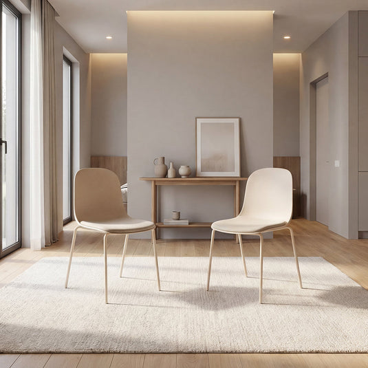 Set de 2 Sillas con Cojín Aiara, Color Blanco, Diseño Moderno
