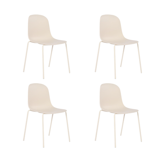 Set de 4 Sillas Aiara, Color Blanco, Diseño Moderno