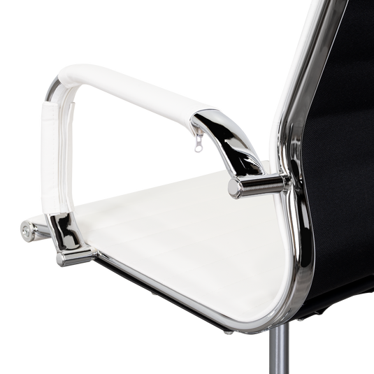 Silla Oficina X-56W, Blanca, con Cómodo Espaldar y Rodachines