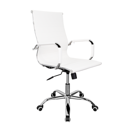 Silla Oficina X-56W, Blanca, con Cómodo Espaldar y Rodachines