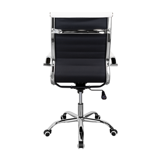 Silla Oficina X-56W, Blanca, con Cómodo Espaldar y Rodachines