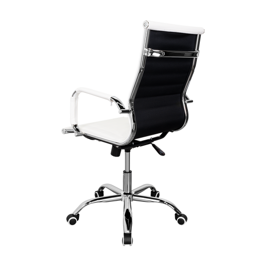 Silla Oficina X-56W, Blanca, con Cómodo Espaldar y Rodachines