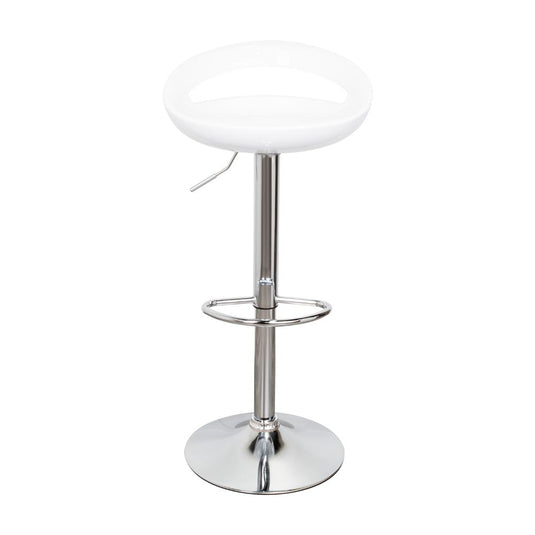 Kit de Dos Sillas Bar Turón, Blanco, base metal cromado
