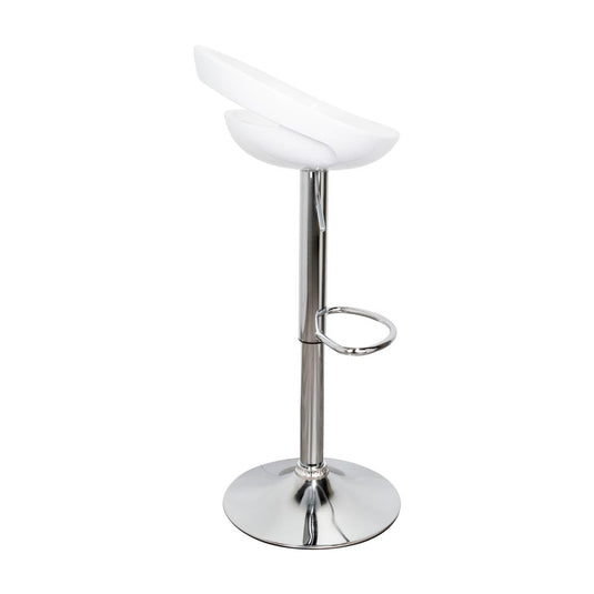 Kit de Cuatro Sillas Bar Turón, Blanco, base metal cromado