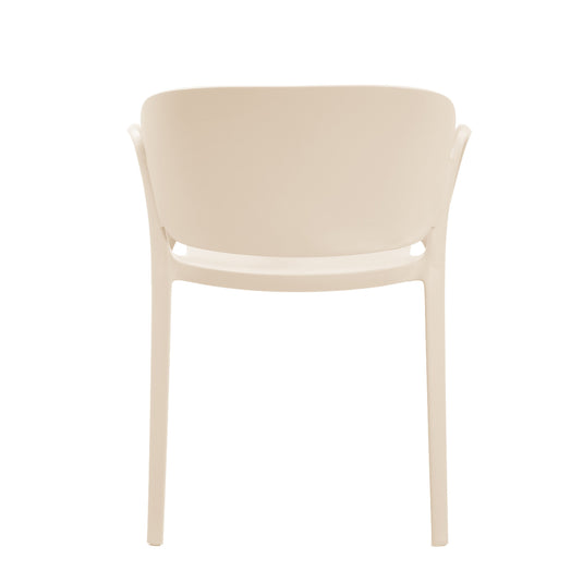 Set de 4 Sillas con Brazos California, Taupe Claro, con Espaldar y Diseño Minimalista