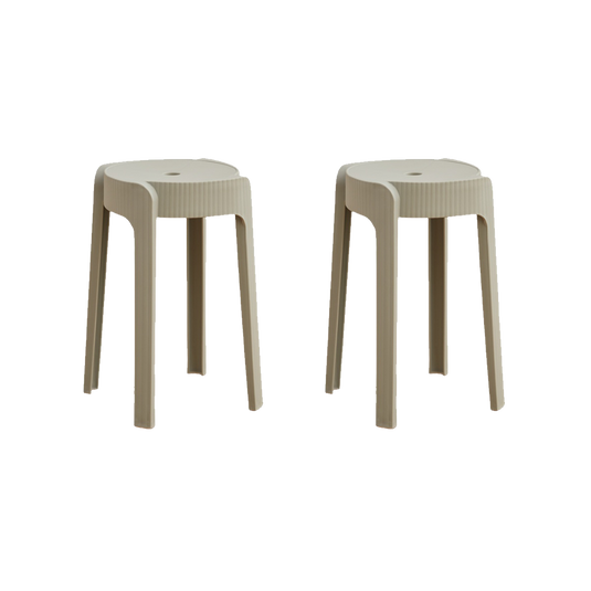Set de 2 Butacos Apilable Maison, Color Gris Oscuro, Diseño Moderno
