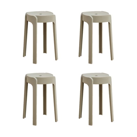 Set de 4 Butacos Apilable Maison, Color Gris Oscuro, Diseño Moderno