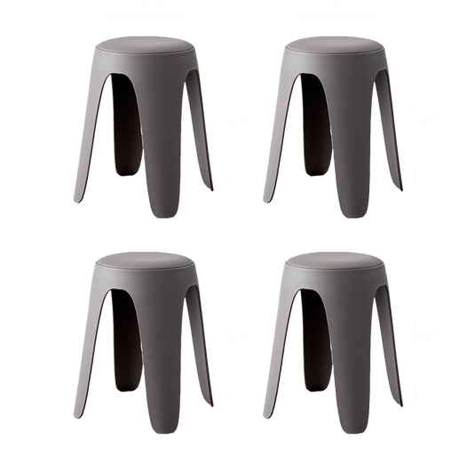 Set de 4 Butacos con Cojín Else, Color Gris Oscuro, Diseño Moderno Incluye Cojín