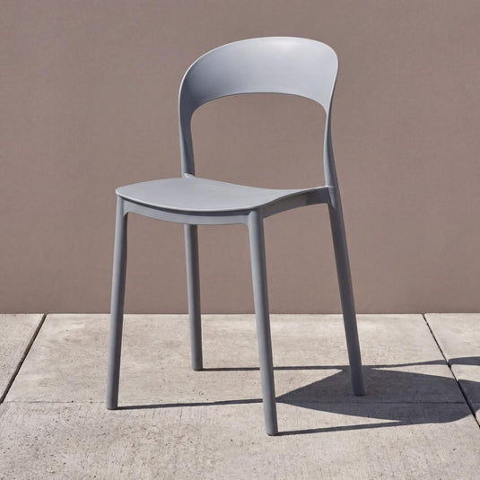 Silla Patrick, Color Gris Oscuro, con Espaldar y Diseño Moderno
