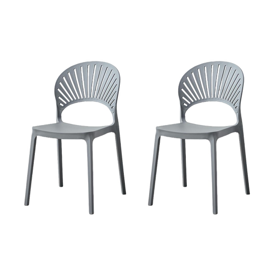 Set de 2 Sillas Paraíso, Color Gris Oscuro, con Espaldar y Diseño Moderno