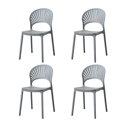 Set de 4 Sillas Paraíso, Color Gris Oscuro, con Espaldar y Diseño Moderno