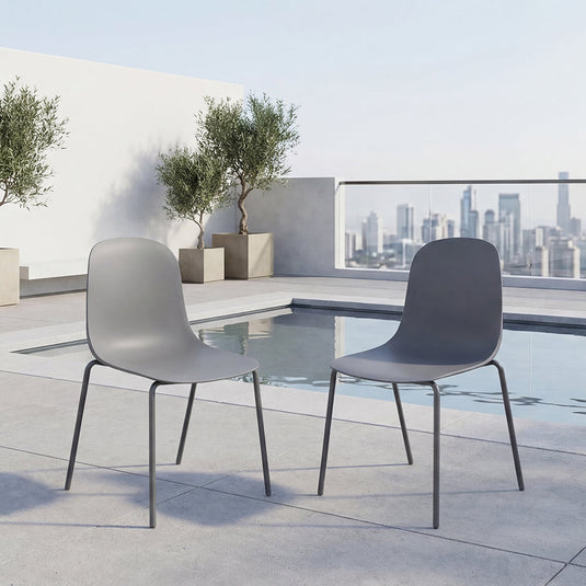 Set de 2 Sillas Aiara, Color Gris Oscuro, Diseño Moderno