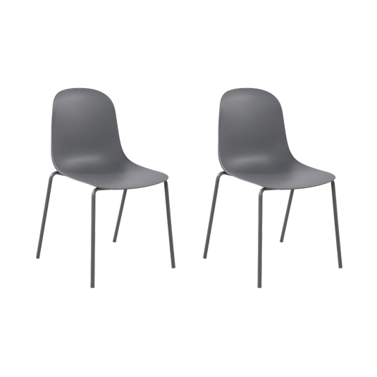 Set de 2 Sillas Aiara, Color Gris Oscuro, Diseño Moderno